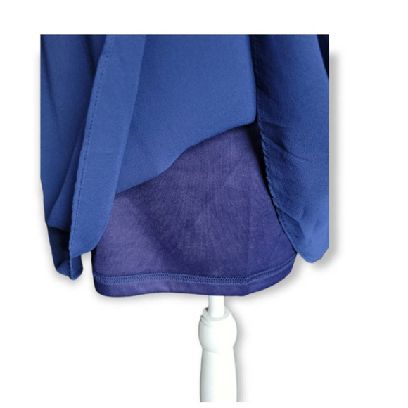 Lulu's Mini Letters Of Love Backless Chiffon Dress Size XL Navy Blue - Picture 6 of 16